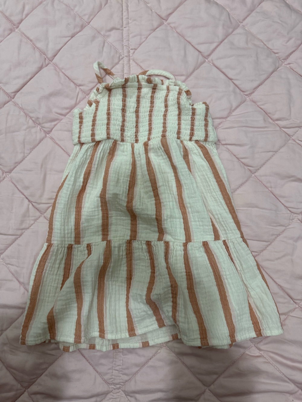 Cat & Jack White and Tan Striped dress